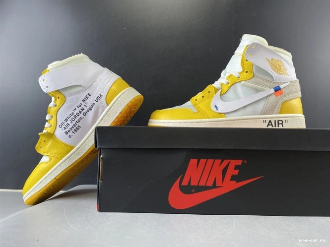 Powder AQ0818-149 x Off-White 1 Jordan Air White NRG Yellow-Cone Dark 1212